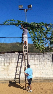 Ação da Secretaria Municipal de Esporte e Lazer revitaliza campinho no bairro Saramenha