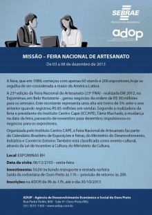 Adop organiza visita à 24ª Feira Nacional do Artesanato