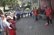 Alunos participam de aniversário do Parque Ecológico