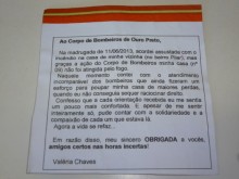 Cidadã homenageia Bombeiros de Ouro Preto