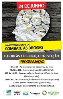 Itabirito realiza mobilização no Dia Internacional de Combate às Drogas