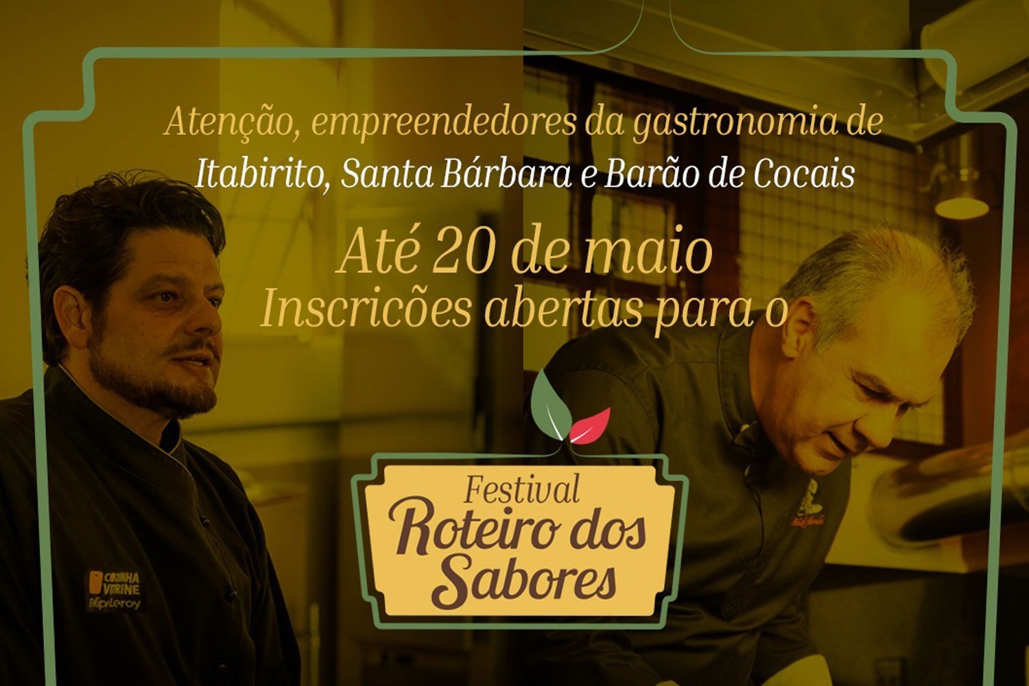 Inscrições abertas para o festival “Roteiro dos Sabores – uma aventura cultural pela gastronomia no Circuito do Ouro”
