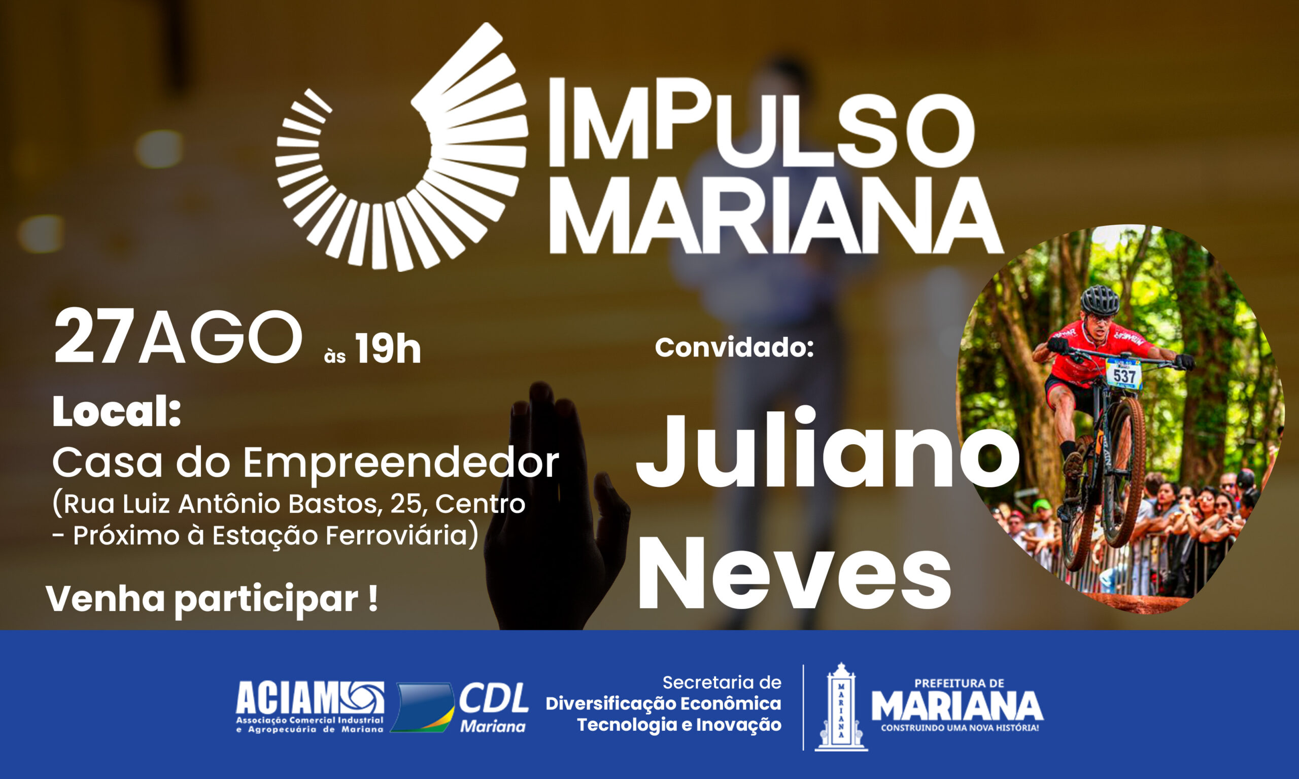 Próxima edição do Impulso Mariana recebe empresário Juliano Neves