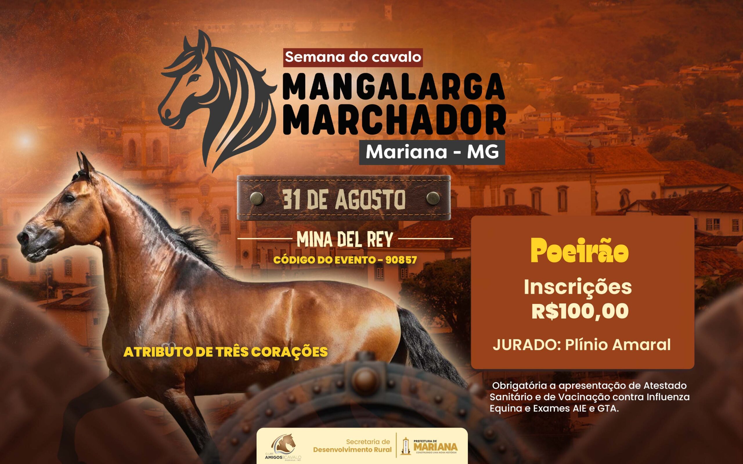 Prefeitura de Mariana convida para a 5ª Semana do Mangalarga Marchador