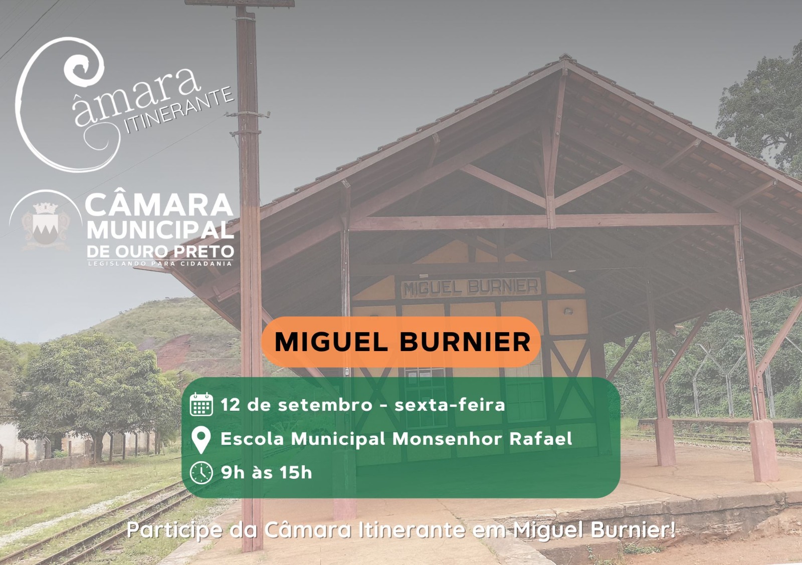 Comunidade de Miguel Burnier recebe Câmara Itinerante nesta sexta