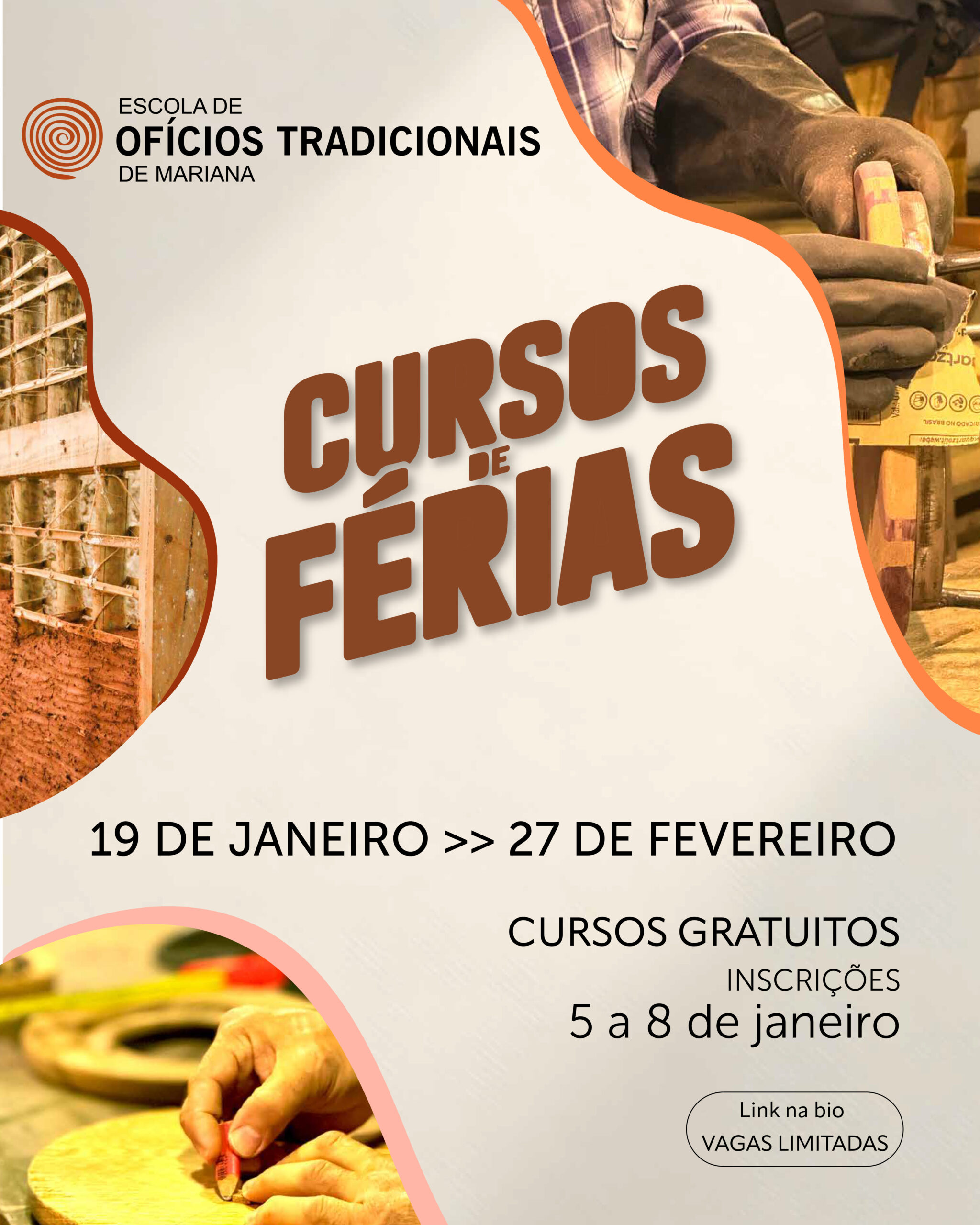 Escola de Ofícios Tradicionais de Mariana abre inscrições para cursos de férias gratuitos