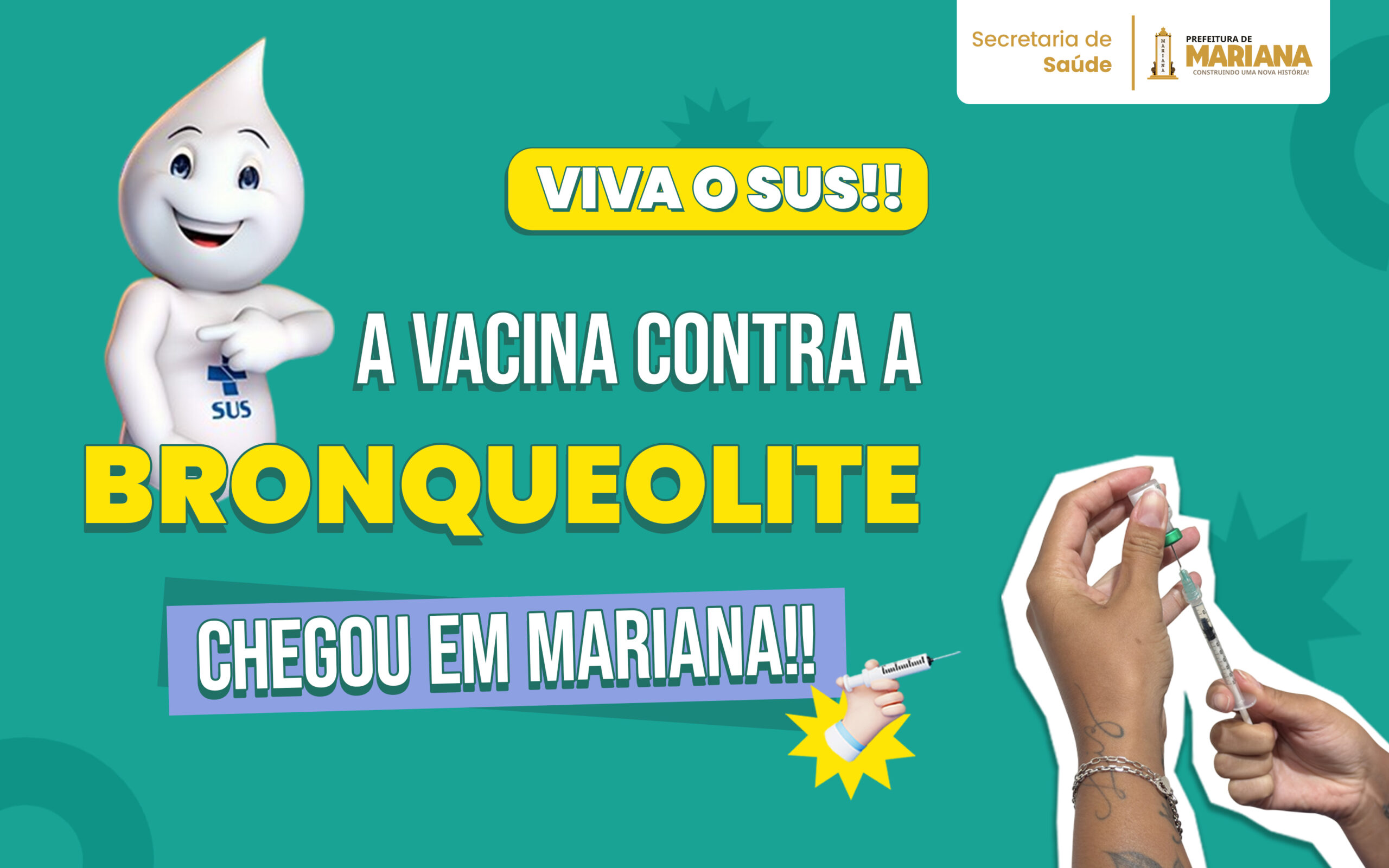 Vacina contra bronquiolite chega às unidades de saúde de Mariana