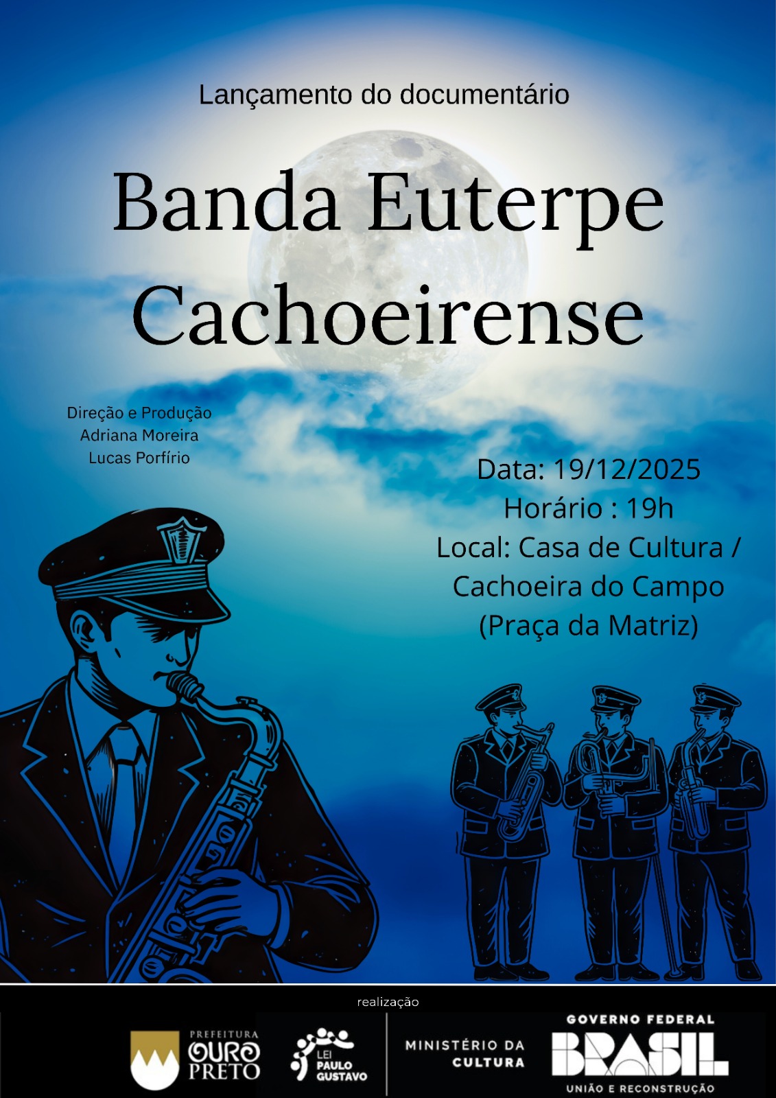 Jornalistas ouro-pretanos lançam documentário que resgata a história da Banda Euterpe Cachoeirense nesta sexta-feira (19)