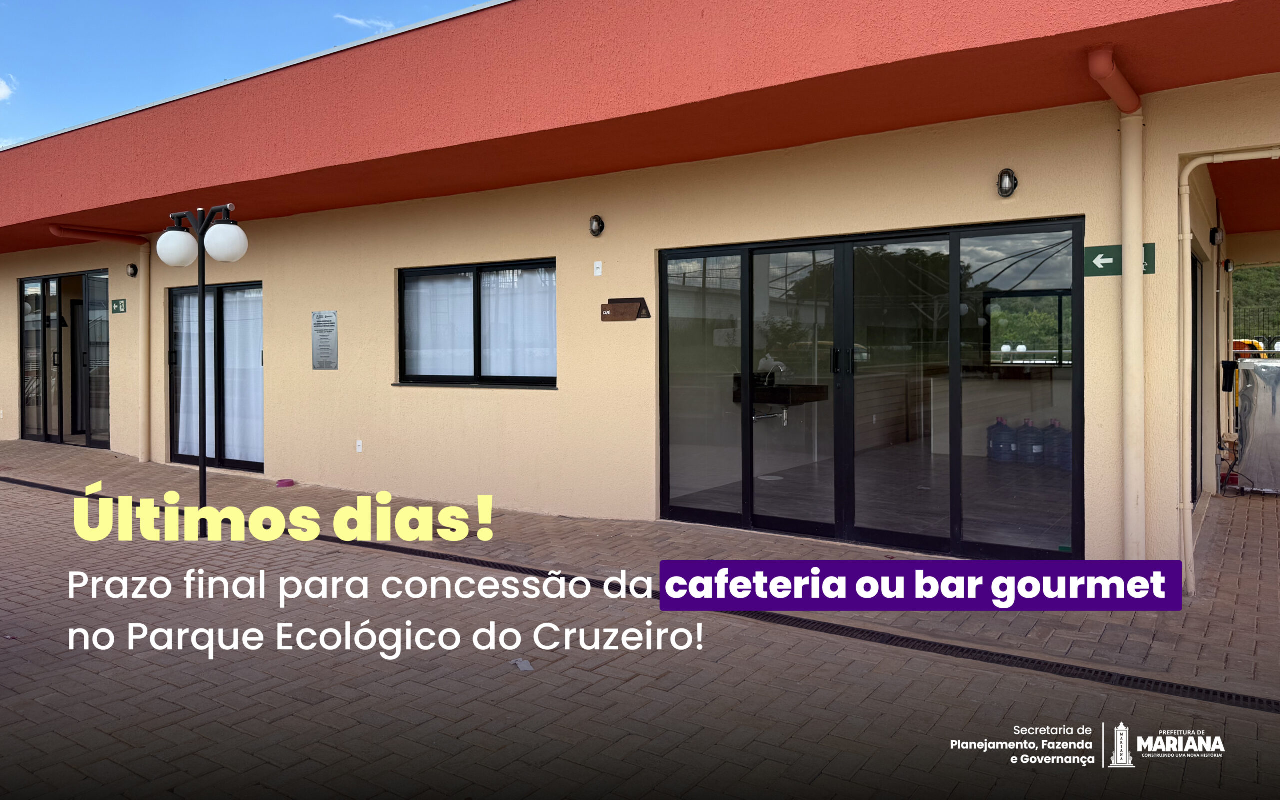 Edital para instalação de cafeteria e bar gourmet no Parque Ecológico do Cruzeiro fica aberto até 12 de janeiro