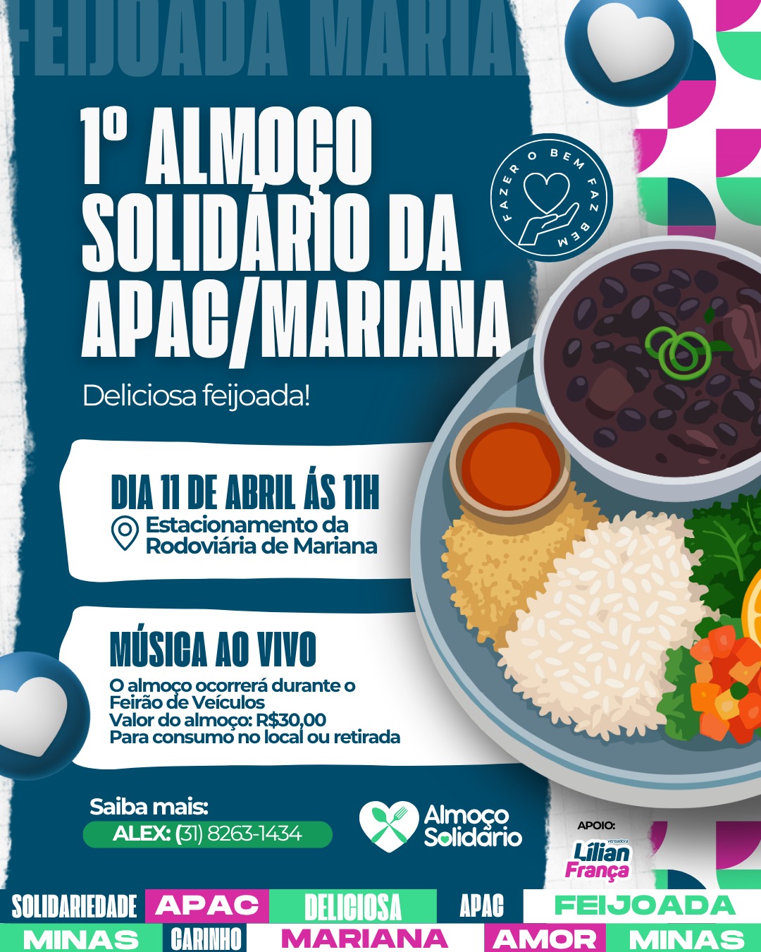 1º Almoço Solidário da APAC Mariana reúne comunidade em ação beneficente