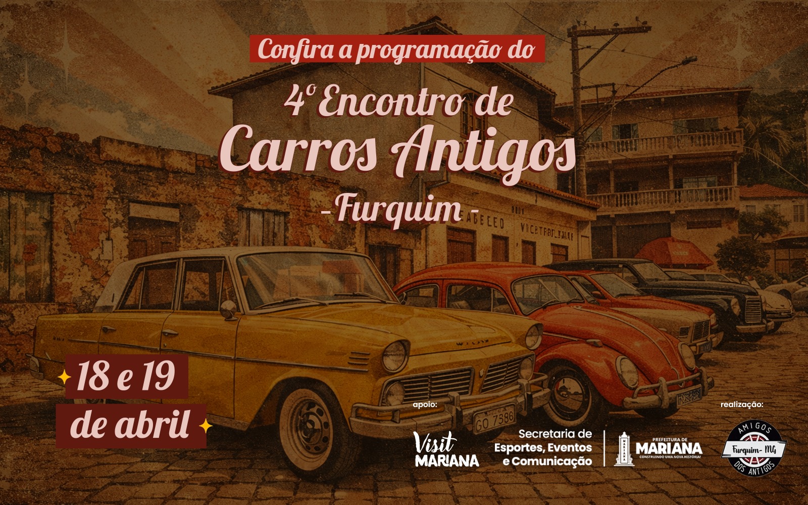 4º Encontro de Carros Antigos acontecerá nos dias 18 e 19 de abril em Furquim