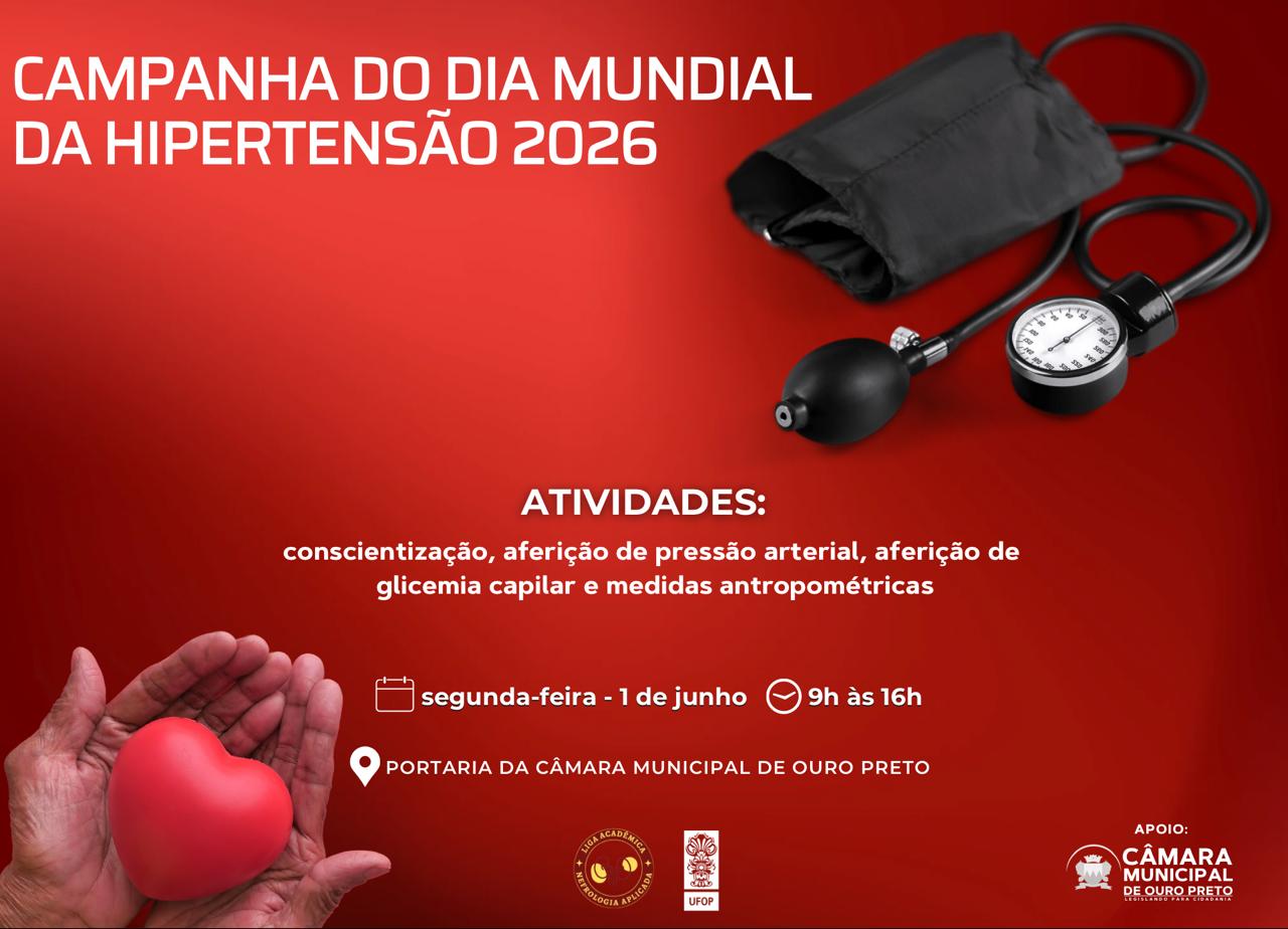 Câmara de Ouro Preto recebe a Campanha do Dia Mundial da Hipertensão de 2026