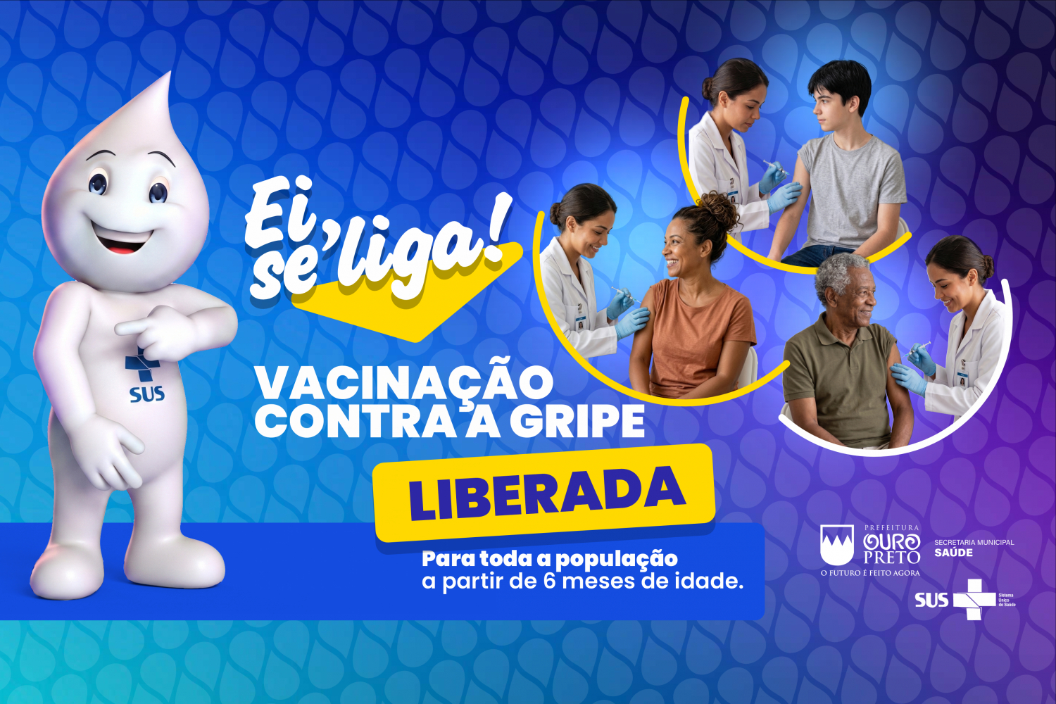 Vacinação contra gripe está liberada para todos os moradores de Ouro Preto
