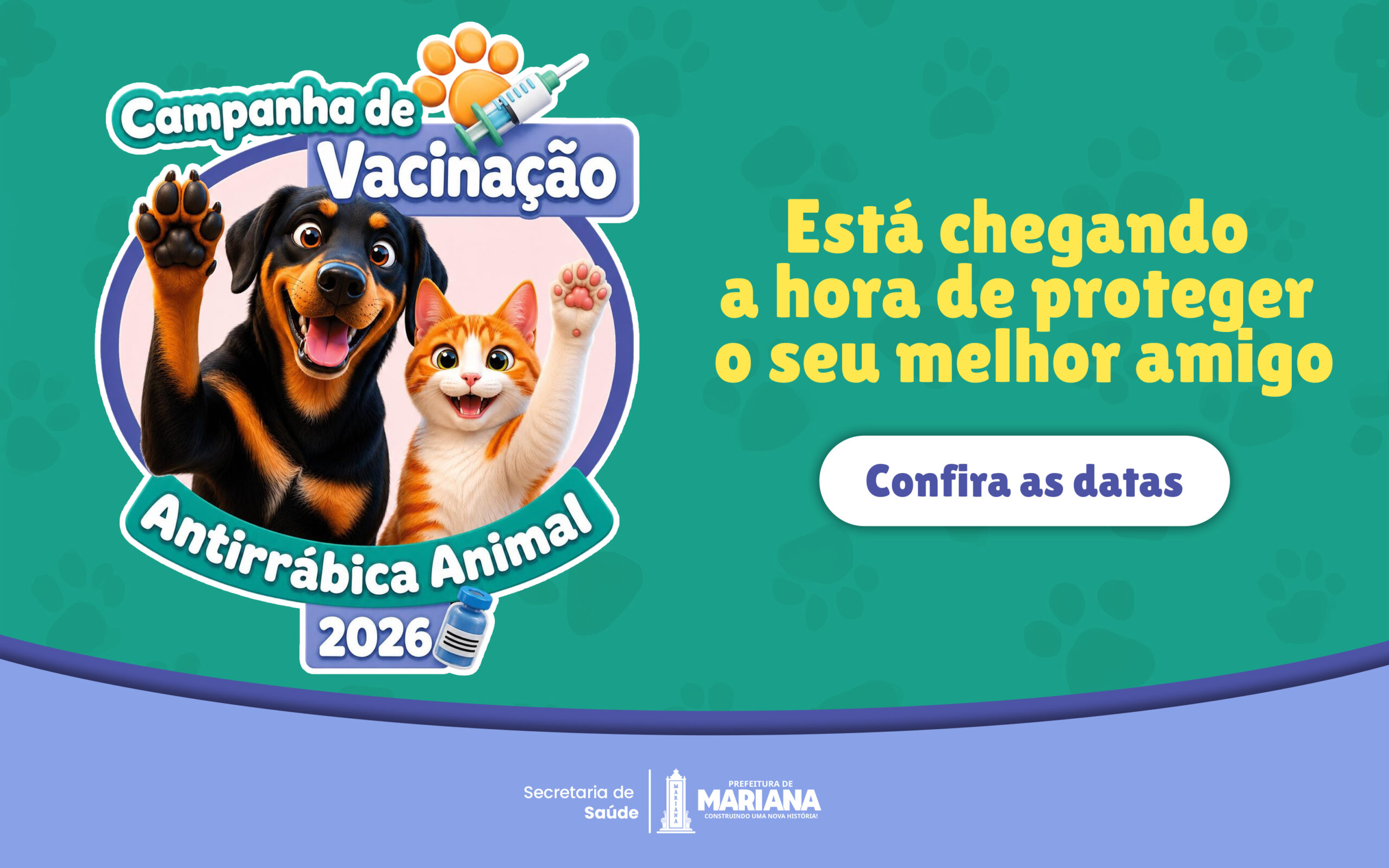 Mariana inicia vacinação antirrábica: veja quando seu bairro será atendido