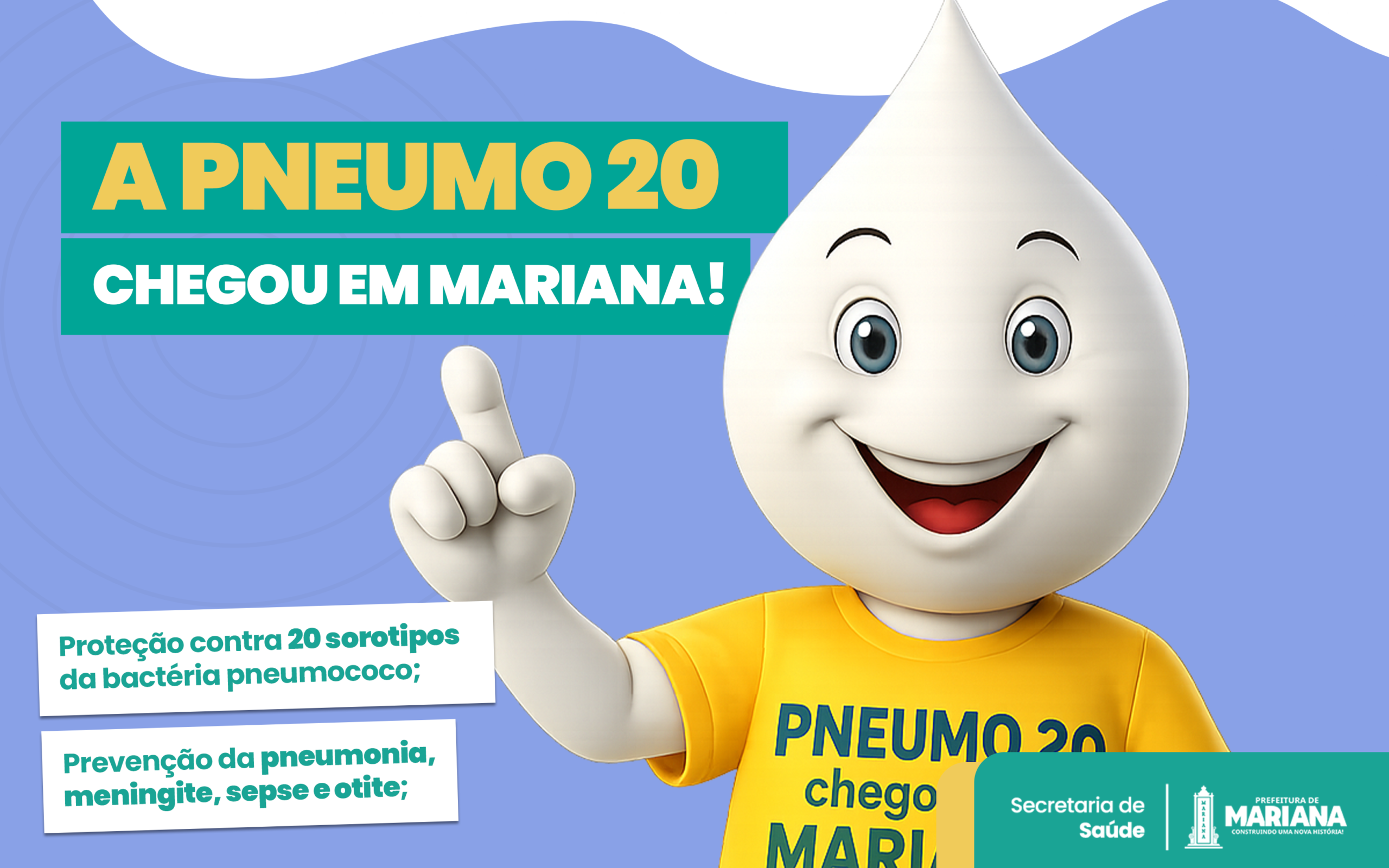 Vacina Pneumo 20 passa a ser ofertada pelo SUS em Mariana