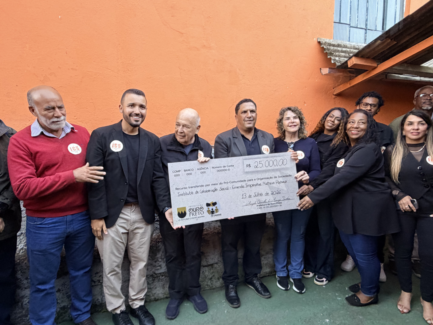 Prefeitura de Ouro Preto repassa R$ 25 mil ao Instituto de Colaboração Social