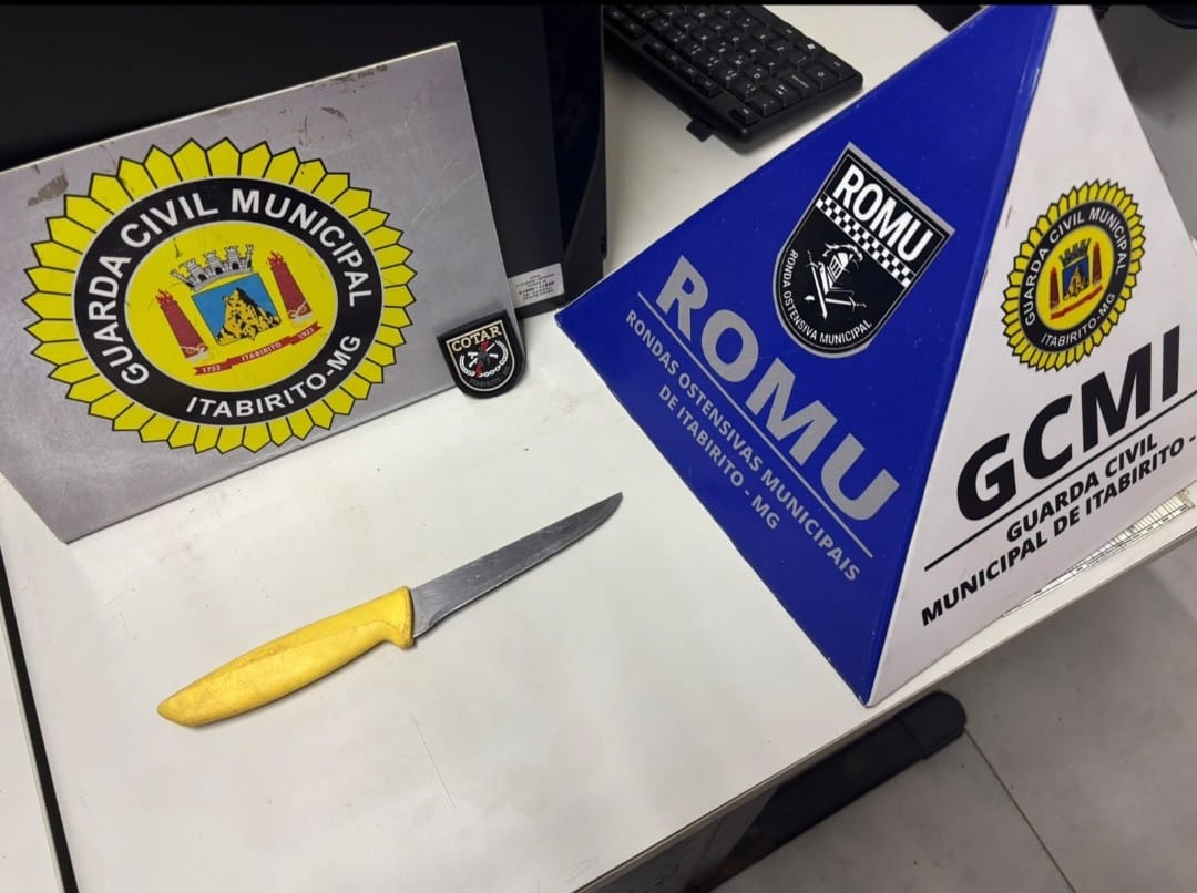 Guarda Civil Municipal registra duas ocorrências com homens armados com faca em Itabirito no mesmo dia