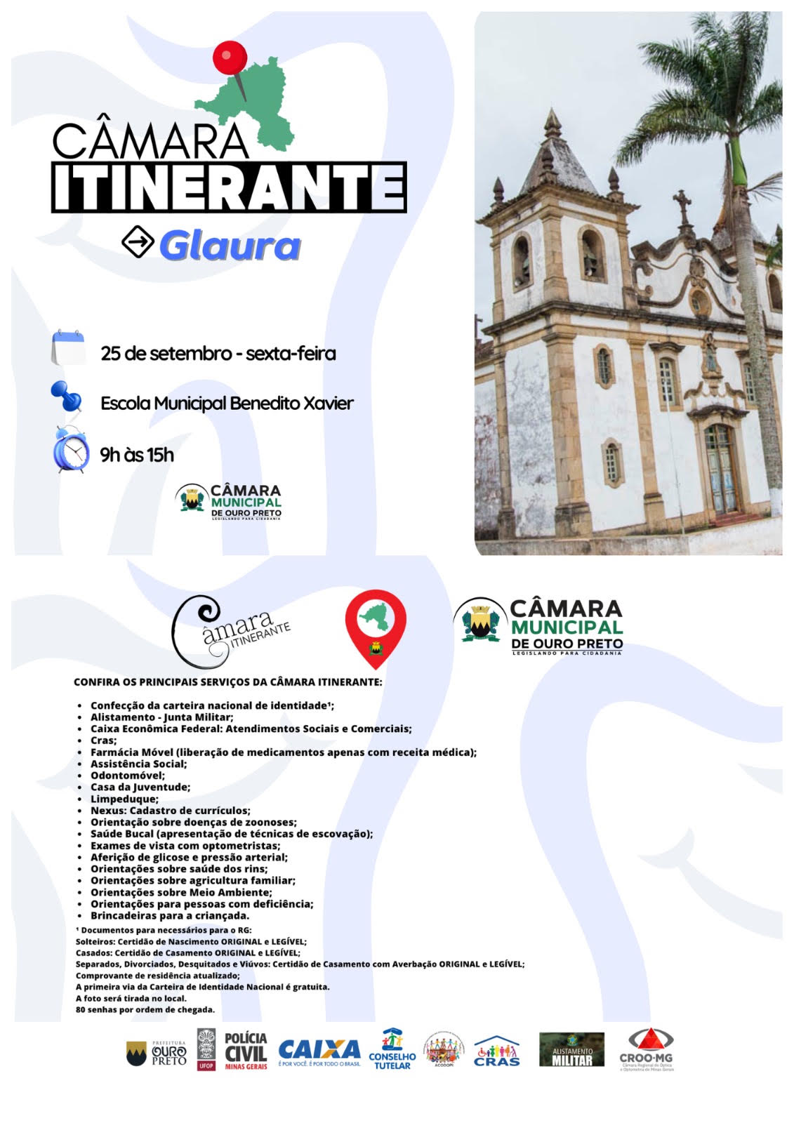 Glaura recebe a Câmara Itinerante na próxima sexta, 25
