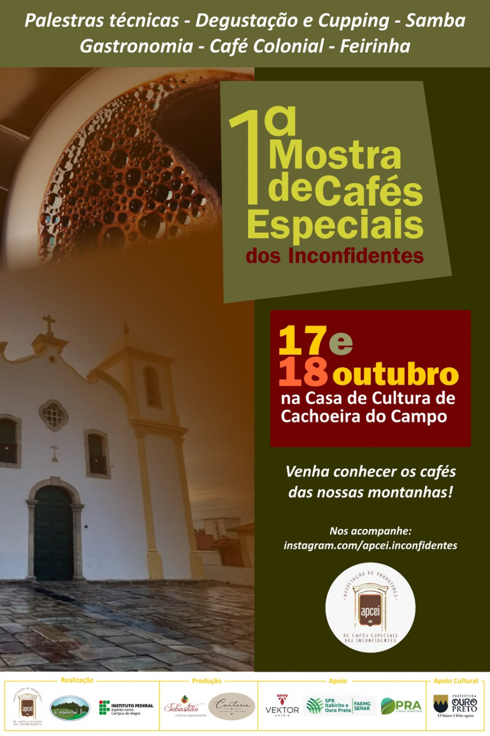 Ouro Preto recebe a 1ª Mostra de Cafés Especiais dos Inconfidentes neste fim de semana